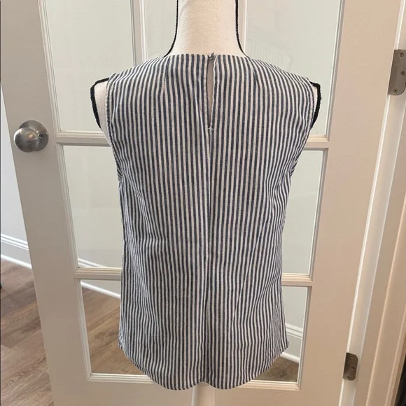 J. Crew Striped Sleeveless Top with Pocket, Size 6 - Picture 4 of 8